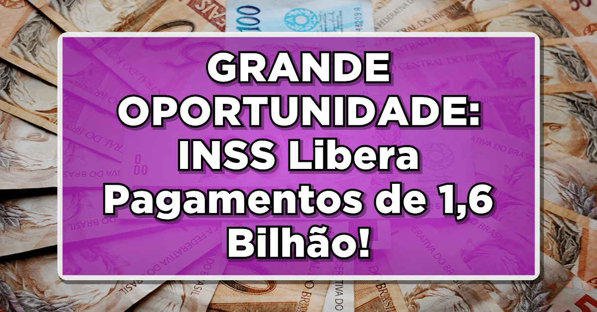 GRANDE OPORTUNIDADE: INSS Libera Pagamentos de 1,6 Bilhão para Aposentados - Veja Agora!