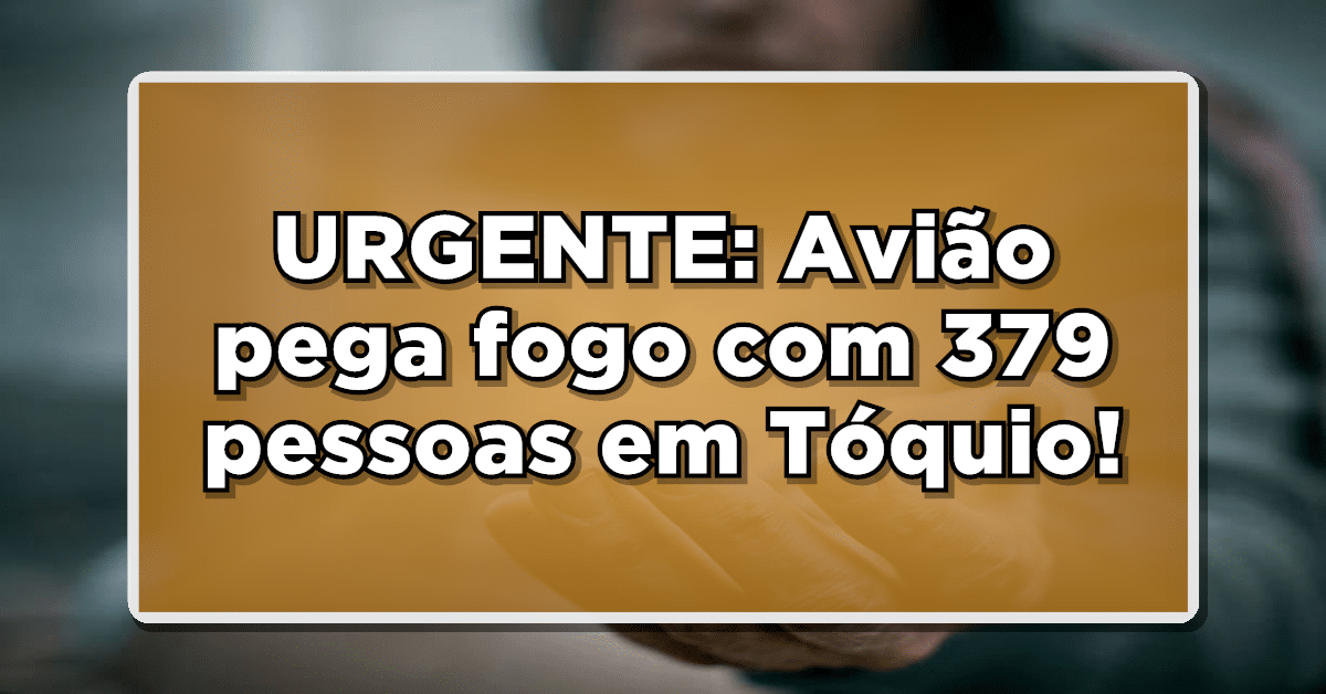 avião pega fogo no aeroporto de Tóquio