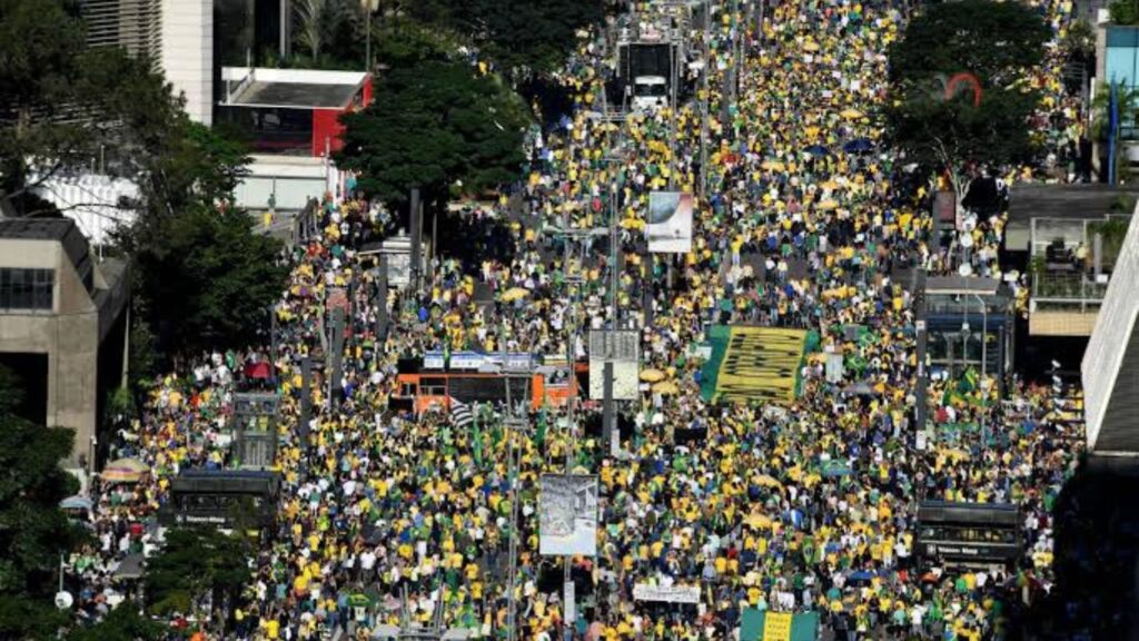 Manifestação bolsonarista na Avenida Paulista- SP (Fonte: Reprodução Google)