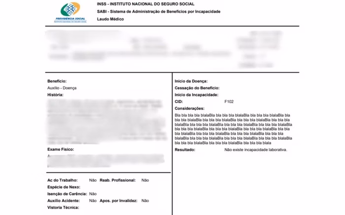 Documento mostra como foi realizada a avaliação do profissional. (Fonte: Reprodução Portal Metrópoles)