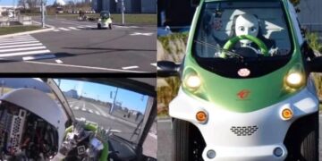 Humanoide é testado em ruas com pouco movimento (Fonte: Reprodução/SBT)