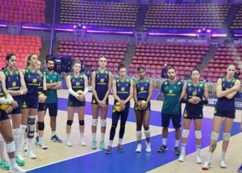 Seleção brasileira acompanha sorteio dos grupos das Olimpíadas enquanto treina (Fonte: Reprodução/Marcelo Barone)