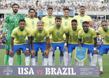 Seleção Brasileira no amistoso contra os USA (Fonte: Reprodução/CBF)