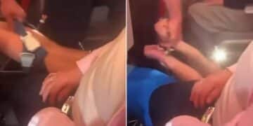 Jovem algemado no avião (Fonte: Reprodução/Redes Sociais)