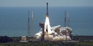 Lançamento da espaçonave Starliner, da Boeing (Fonte: Reprodução/Chris O'Meara)