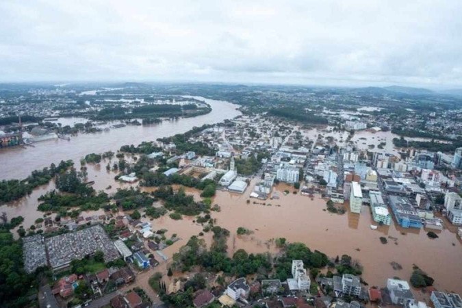 imagem de uma das áreas afetadas no Rio Grande do Sul