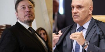 imagem do Elon Musk e do Alexandre de Moraes sobre a investigação das milícias digitais