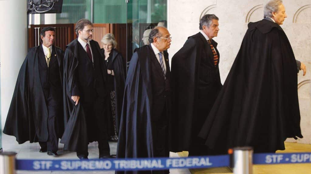 Imagem dos ministros que estão em transformação do STF