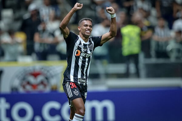 imagem do jogador Pedrinho como uniforme doo Atlético Mineiro