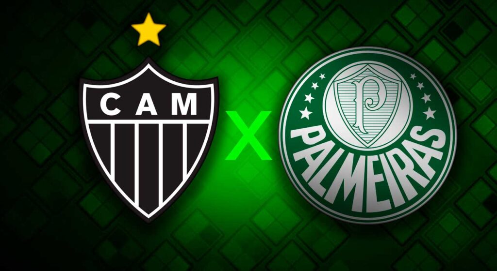 imagem dos escudos dos times do Atlético-MG x Palmeiras