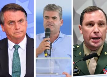 Jair Bolsonaro, Washington Reis e Mauro Cid (Fonte: Reprodução/Agência Senado)