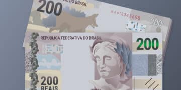 Dinheiro esquecido no banco central em notas de 200 reais. (Fonte: freepik).