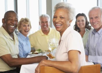 Friends Having Lunch Together At A Restaurant