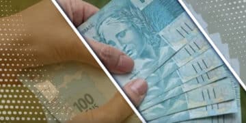 close up maos segurando notas de 100